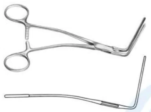 Затискач атравматичний ДеБейкі, багатоцільовий, зігнутий під кутом, 190 мм RAJ IMPEX 12-096